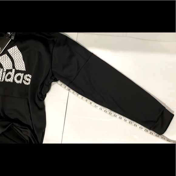 NWT Adidas black w/white Graphic BOS TI drawstring HOODIE SWEATSHIRT MensSize XL - Picture 3 of 11